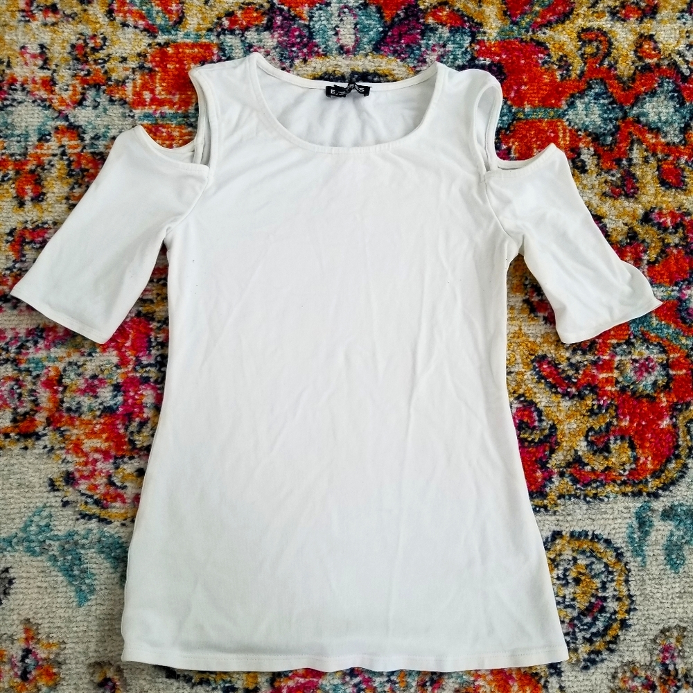 Express 3/4 Sleeve Cold Shoulder T-shirt Size XS